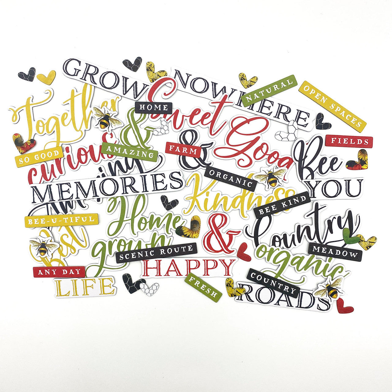 49 en markt Vintage Artistry platteland spaanplaat Word Set